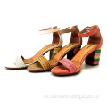 Sandalias de color personalizadas zapatos de mujer de estilo romano